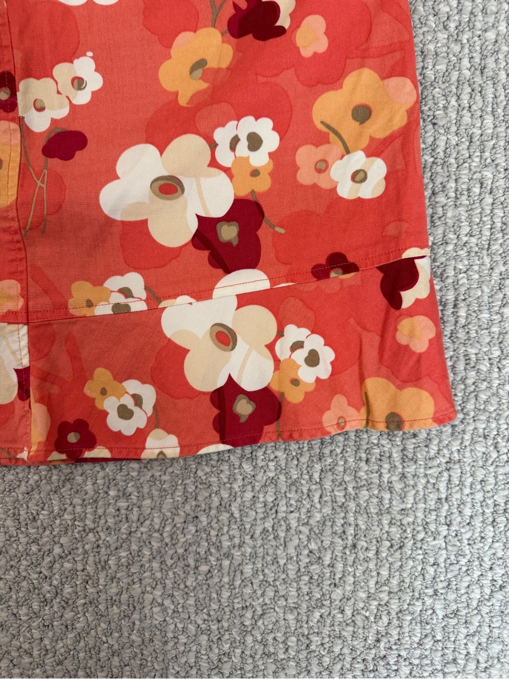 LOFT Coral-Orange Floral Skirt Size 14P summer vacation resort wear - Picture 13 of 14